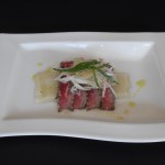  Black Onyx featured at Blue Grill, Yas Island Rotana. Black Onyx Beef Striploin Tataki 